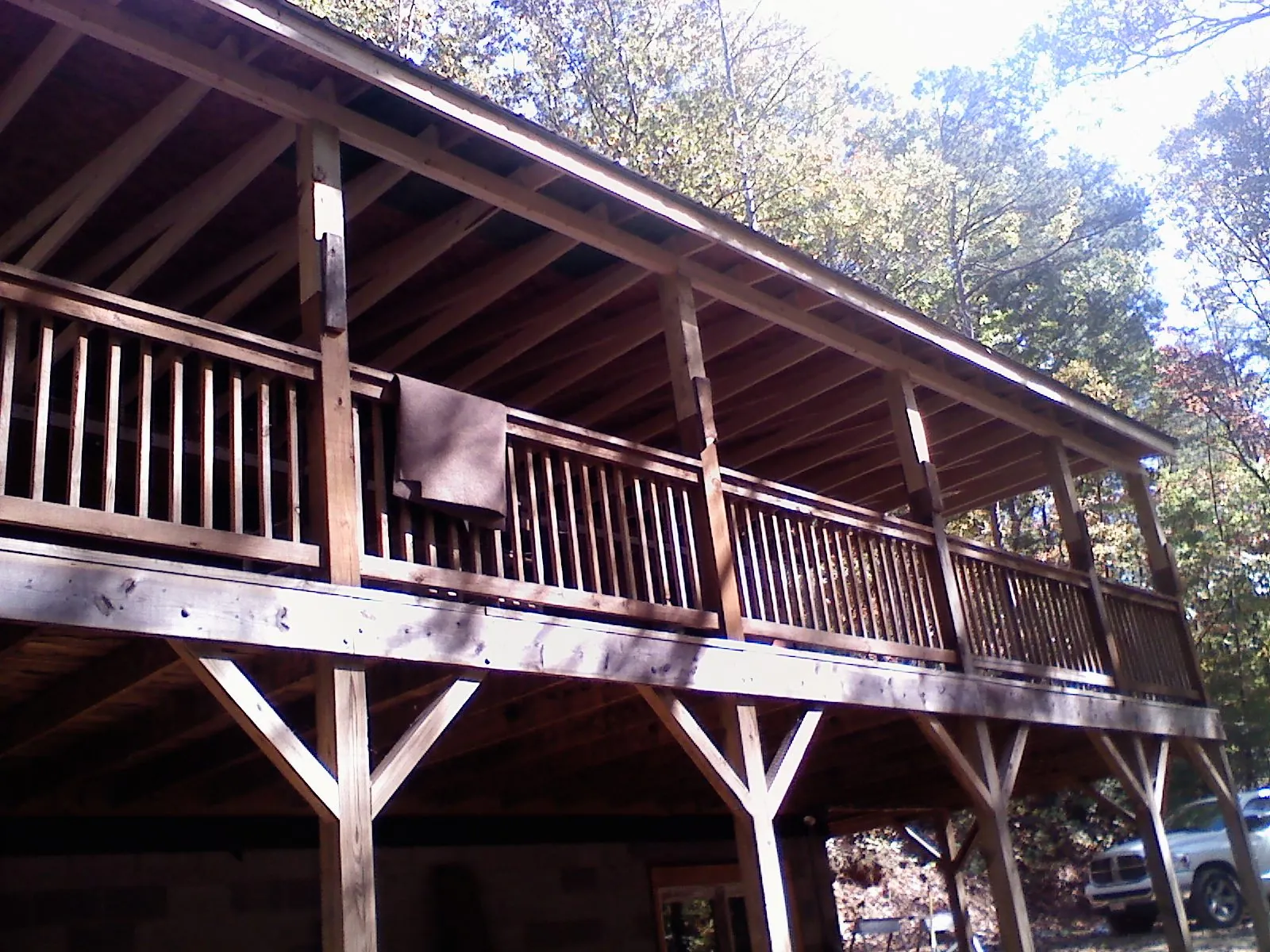 Timber framing under a new elevated porch and deck — Roof Leak Repair in Archbald by Roofing Brothers
